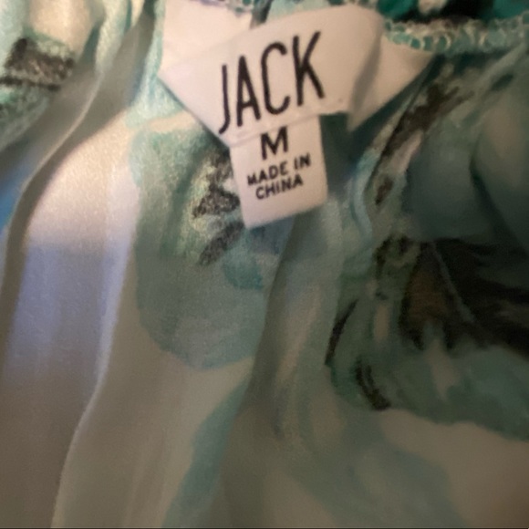 {Jack by BB Dakota} Green Floral Open Back Dress - Medium - Picture 5 of 6